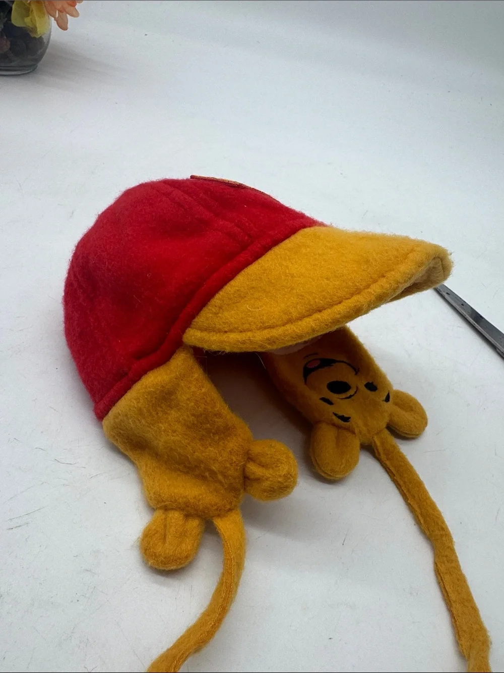 Winnie the Pooh Plush Cap - Red and Golden Yellow